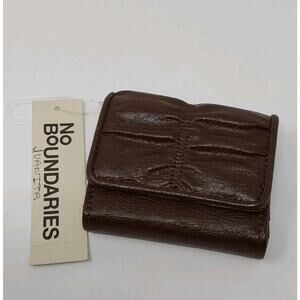 NWT No Boundaries Faux Leather Flap Wallet Chocolate Brown